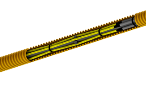 Ống địa kỹ thuật được lắp đặt sẵn sàng cho việc bơm vữa gia cố nền đất yếu dưới công trình xây dựng